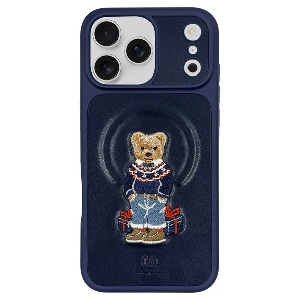 ZuckBear iPhone 17 Pro için Kılıf 3D Figürlü Pu Deri Yüzey Manyetik Şarj Destekli Kapak Aristo ürün görseli 1