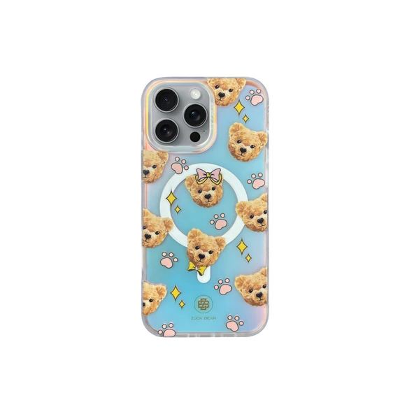 ZuckBear iPhone 16 Pro Kılıf Hologramlı Mekanik Tuşlu M-Safe Şarja Uygun Darnell Frosted Kapak ürün görseli 1