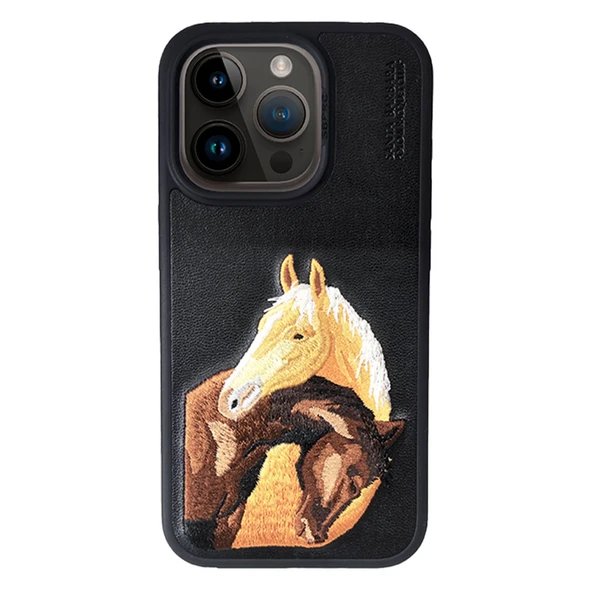 Santa Barbara Polo Racquet Club iPhone 15 Pro Kılıf PU Deri Nakışlı 3Boyutlu Isidore Airbagli Kapak ürün görseli 1