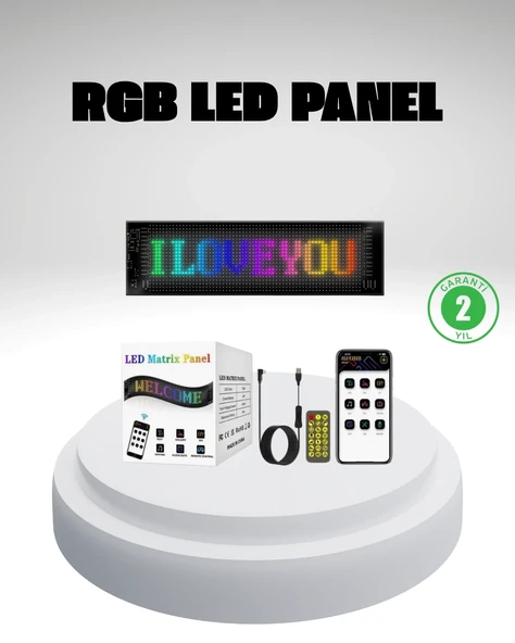 RGB LED Panel – Mobil Uyumlu, Yazı ve GIF Destekli, USB Bağlantılı Dekoratif Ekran ürün görseli 1