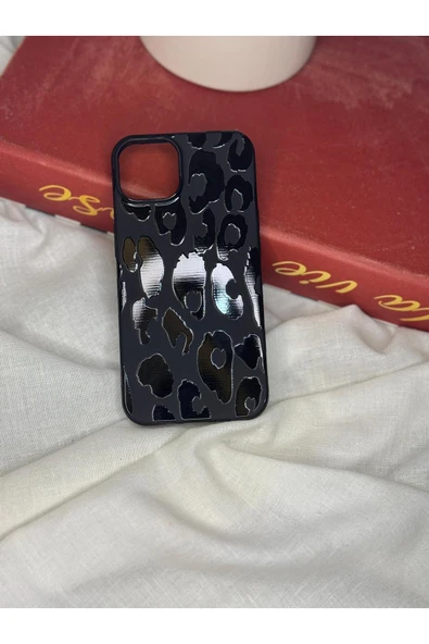 ARTEBA Global iPhone 15 Pro Siyah Leopar Desenli Premium Lansman Telefon Kılıfı ürün görseli 1