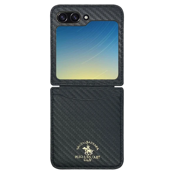 Santa Barbara Polo Racquet Club Samsung Galaxy Z Flip 5 Kılıf Karbon Karvizitli Kent Business Kapak ürün görseli 1