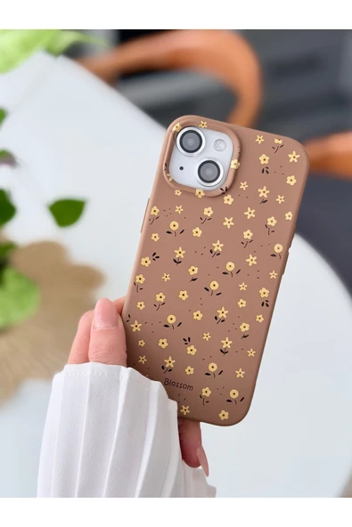 ARTEBA Global iPhone 17 Pro Kahverengi Çiçek Desenli Premium Lansman Telefon Kılıfı ürün görseli 1