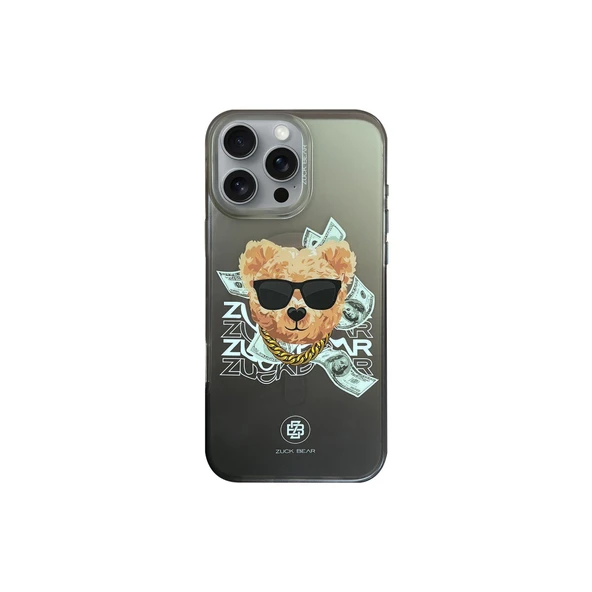 ZuckBear iPhone 16 Pro Max Kılıf Hologramlı Mekanik Tuşlu M-Safe Şarja Uygun Harold Kapak ürün görseli 1