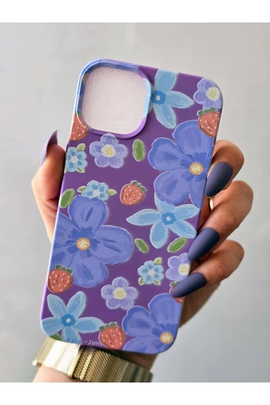 ARTEBA Global iPhone 17 Pro Max Mavi Çiçek Desenli Premium Lansman Telefon Kılıfı ürün görseli 1