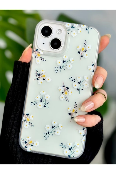 ARTEBA Global iPhone 15 Pro Şeffaf Papatya Desenli Premium Lansman Telefon Kılıfı ürün görseli 1
