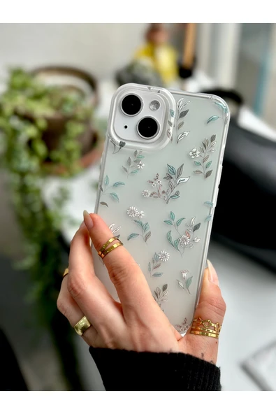 ARTEBA Global iPhone 14 Pro Max Şeffaf Papatya Çiçeği Desenli Premium Lansman Telefon Kılıfı ürün görseli 1