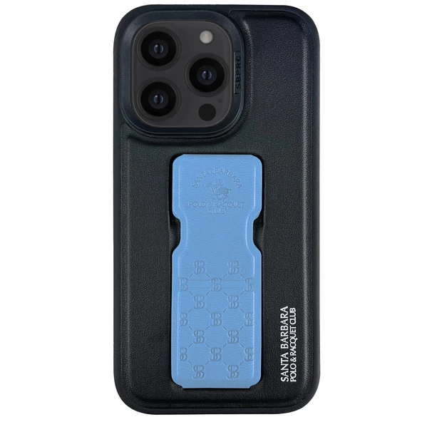Santa Barbara Polo Racquet Club iPhone 14 Pro Kılıf Z Standlı Pu Deri İçi Süet Parker Kapak ürün görseli 1