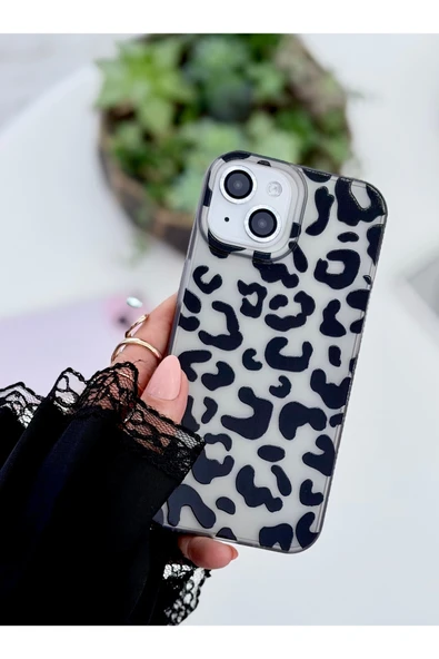 ARTEBA Global iPhone 16 Şeffaf Leopar Desenli Premium Lansman Telefon Kılıfı ürün görseli 1
