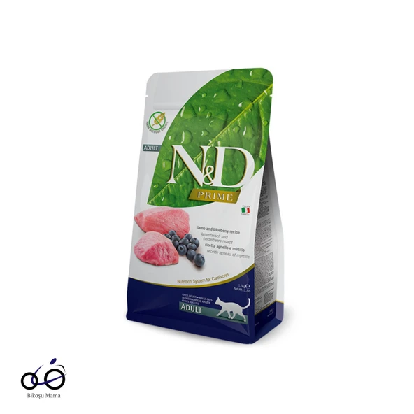 N&D Prime Kuzu Etli ve Yaban Mersinli Tahılsız Yetişkin Kedi Maması 10kg ürün görseli 1
