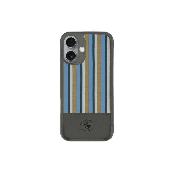 Santa Barbara Polo Racquet Club iPhone 16 Kılıf Isaac Süet Pu Deri Çift Desenli Kapak ürün görseli 1