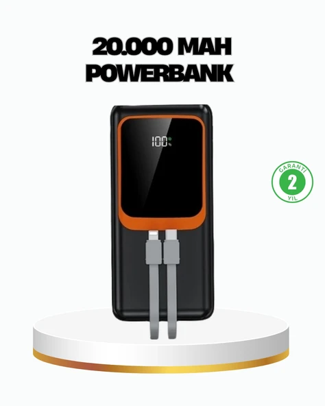 Powerbank 20000 mAh 22.5W Hızlı Şarjlı ve Kompakt Çoklu Kablo Çıkışlı ürün görseli 1