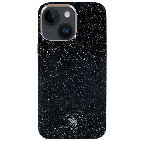 Santa Barbara Polo Racquet Club iPhone 14 Kılıf Mekanik Tuşlu Simli Işıltılı Diaomand Seri Aurora Kapak ürün görseli 1