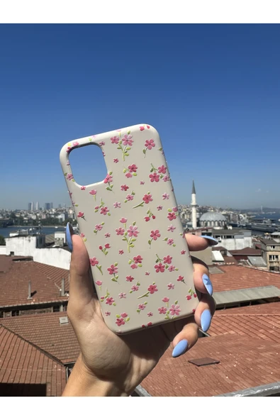 ARTEBA Global iPhone 15 PRO Uyumlu İçi Kadife Baskılı Krem Telefon Kılıfı ürün görseli 1