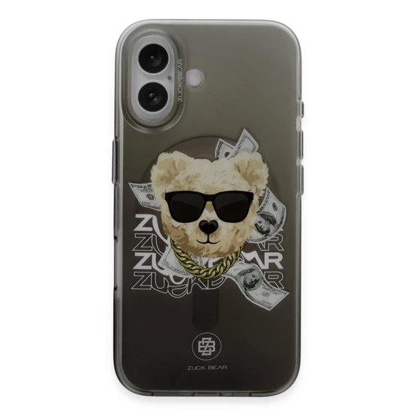 ZuckBear iPhone 16 Kılıf Hologramlı Mekanik Tuşlu M-Safe Şarja Uygun Harold Kapak ürün görseli 1