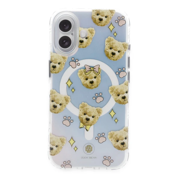 ZuckBear iPhone 16 Kılıf Hologramlı Mekanik Tuşlu M-Safe Şarja Uygun Darnell Frosted Kapak ürün görseli 1