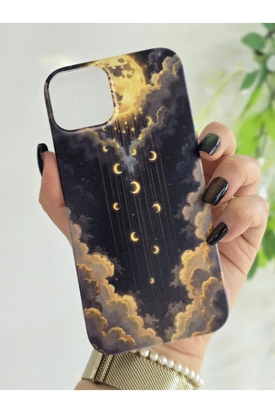 ARTEBA Global iPhone 17 Pro Ay Bulut Desenli Premium Lansman Telefon Kılıfı ürün görseli 1