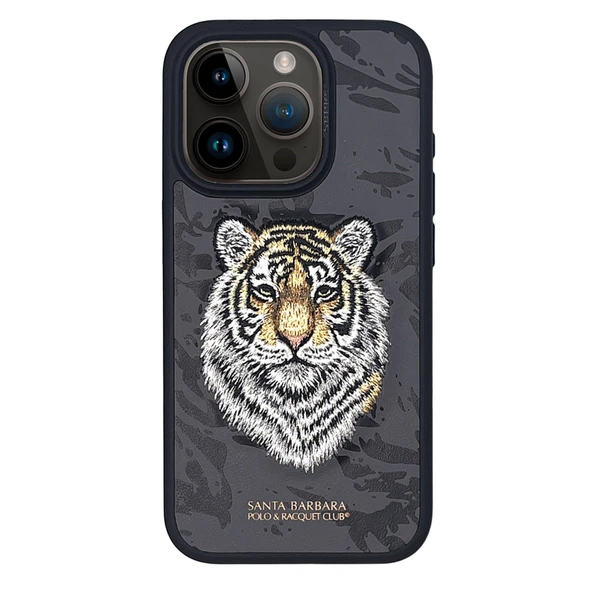 Santa Barbara Polo Racquet Club iPhone 15 Pro Max Kılıf 3Boyutlu PU Deri Savanna İçi Süet Kapak ürün görseli 1
