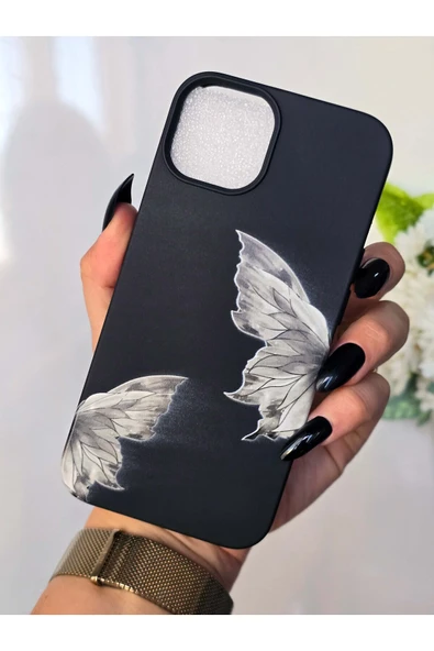ARTEBA Global iPhone 16 Pro Max Siyah Kelebek Desenli Premium Lansman Telefon Kılıfı ürün görseli 1