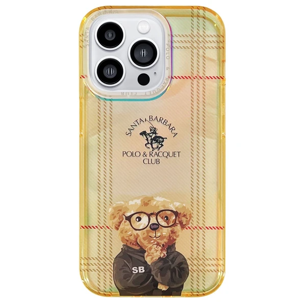 Santa Barbara Polo Racquet Club iPhone 14 Pro Kılıf Naldo Hologramlı Mekanik Tuşlu M-Safe Şarja Uygun Kapak ürün görseli 1