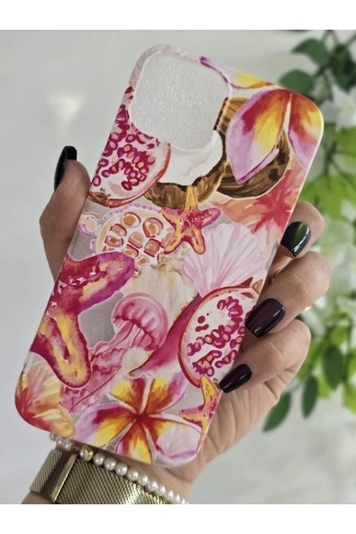 ARTEBA Global iPhone 15 Pro Pembe Desenli Premium Lansman Telefon Kılıfı ürün görseli 1