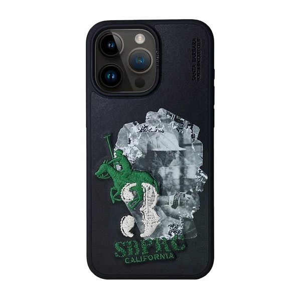 Santa Barbara Polo Racquet Club iPhone 15 Pro Max Kılıf 3Boyutlu PU Deri Marcus İçi Süet Kapak ürün görseli 1