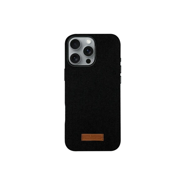 Santa Barbara Polo Racquet Club iPhone 16 Pro Max Kılıf M-Safe Şarja Uygun Kumaş Makanik Tuş Kamera Koruma Dizaynlı Leonard Kapak ürün görseli 1