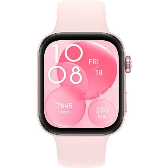 Huawei Watch Fit 3 Pembe Kauçuk Kayış Akıllı Saat ürün görseli 1