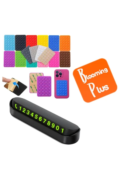 Blooming Plus Fosforlu Otomobil Park Numaratörü Aç Kapa Numaratör + Silikon Telefon Tutacağı ürün görseli 1