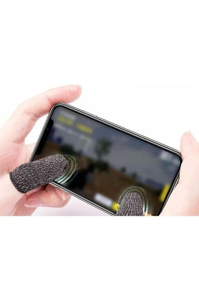gökkuşağı store 1 Çift Mobile Oyun Yıkanabilir Ter Önleyici Parmak Eldiven Mavi-siyah ürün görseli 1