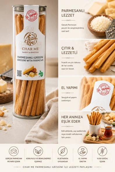 Charme Parmesanlı İtalyan Grissini 100 gr - Resim 4