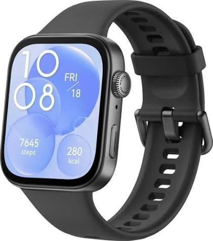 Huawei Watch Fit 3 Siyah Kauçuk Kayış Akıllı Saat ürün görseli 1