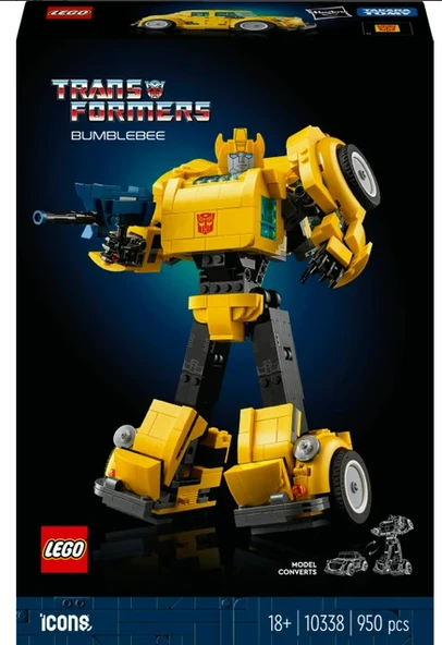 LEGO  Icons Bumblebee 10338 - Yetişkinler için Koleksiyonluk Robot Aksiyon Figürü Yapım Seti (950 Parça) - Resim 5