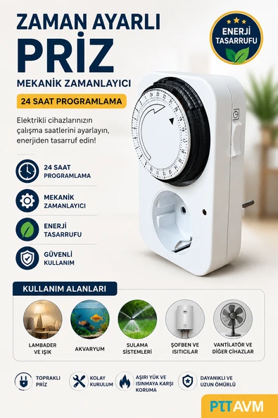 Xkoren Zaman Ayarlı Priz 24 Saat Mekanik Zamanlayıcı ürün görseli 1