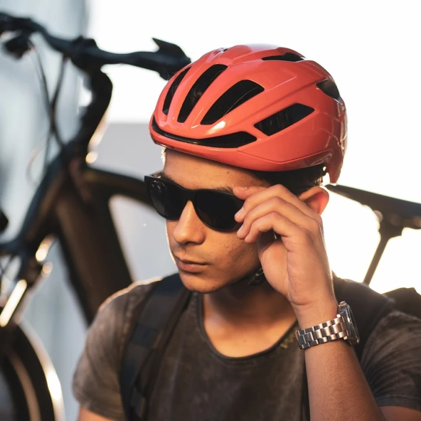 Kask Sintesi Bisiklet Kaskı Turuncu Medium - Resim 9