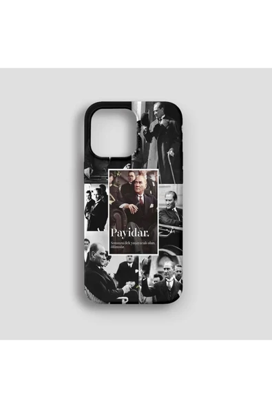 ARTEBA Global iPhone 14 Uyumlu Atatürk Anı Premium İçi Kadife Lansman Telefon Kılıfı ürün görseli 1