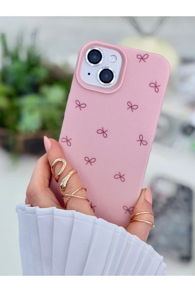 ARTEBA Global iPhone 12 Pro Max Pembe Kurdele Desenli Premium Lansman Telefon Kılıfı ürün görseli 1
