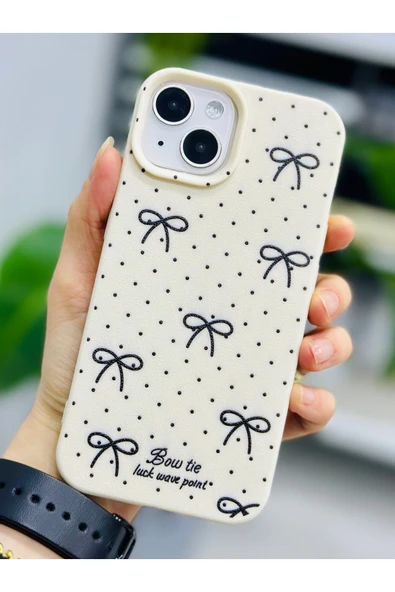 ARTEBA Global iPhone 11 Pro Max Beyaz Kurdele Desenli Premium Lansman Telefon Kılıfı ürün görseli 1