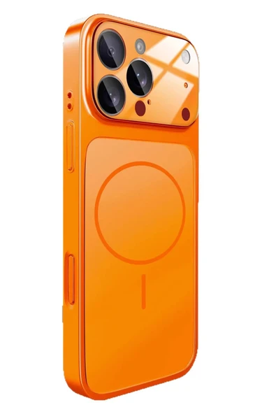 TeknoŞen iPhone Turuncu 15 Pro Uyumlu 17 Pro Max Görünüme Çeviren Kamera Koruma Magsafe Kılıf ürün görseli 1