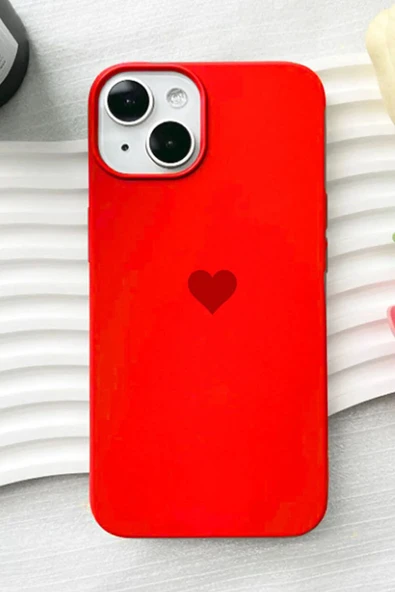 poycase İphone 13/14 Uyumlu Kalp Baskılı Premium Içi Kadife Lansman Arka Kapak ürün görseli 1