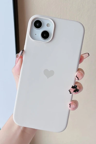 poycase İphone 13/14 Uyumlu Kalp Baskılı Premium Içi Kadife Lansman Arka Kapak ürün görseli 1
