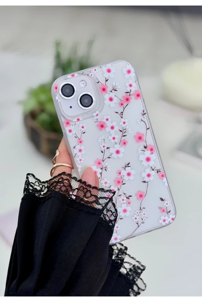 ARTEBA Global iPhone 12 Pro Şeffaf Çiçek Desenli Premium Lansman Telefon Kılıfı ürün görseli 1
