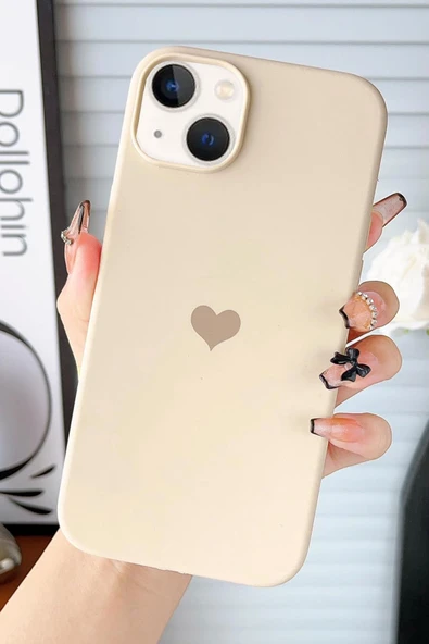 poycase İphone 13/14 Uyumlu Kalp Baskılı Premium Içi Kadife Lansman Arka Kapak ürün görseli 1