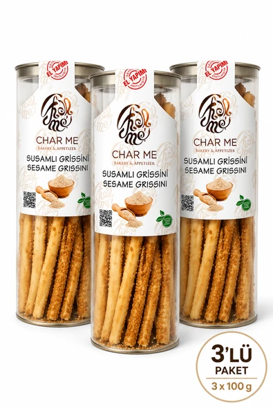 Charme Susamlı İtalyan Grissini 100 gr x 3 Adet ürün görseli 1
