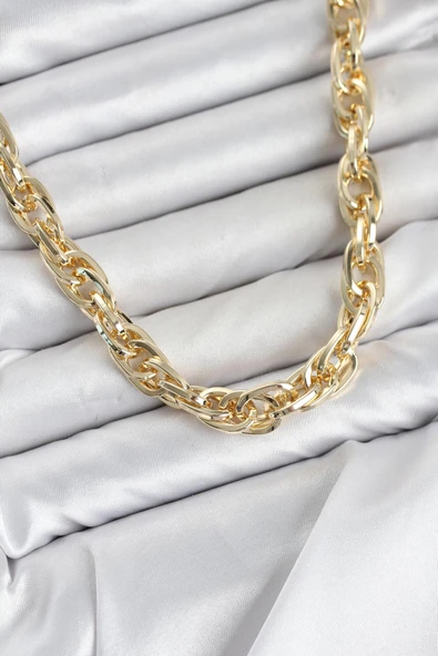 CM Kalın Burgu Model Gold Renk 60 cm Kadın Kolye TJ-BKO11129 ürün görseli 1