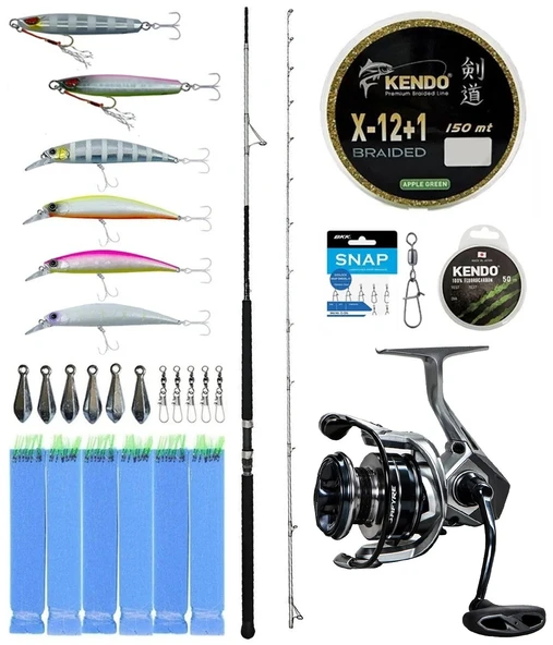 Yek Outdoor Shore Jig Seti Okuma Azores Shore Jigging Spin 304cm 40-100gr 2 Parça Olta Kamışı&Okuma Safyre SF-4000A 7+1BB Olta Makinesi ürün görseli 1
