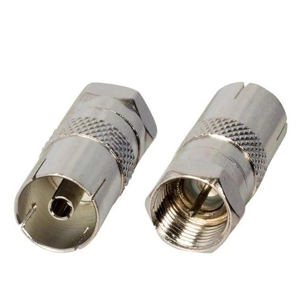 F Konnektör Erkek 60 Ohm Dişi Çevirici Metal Konnektör ürün görseli 1