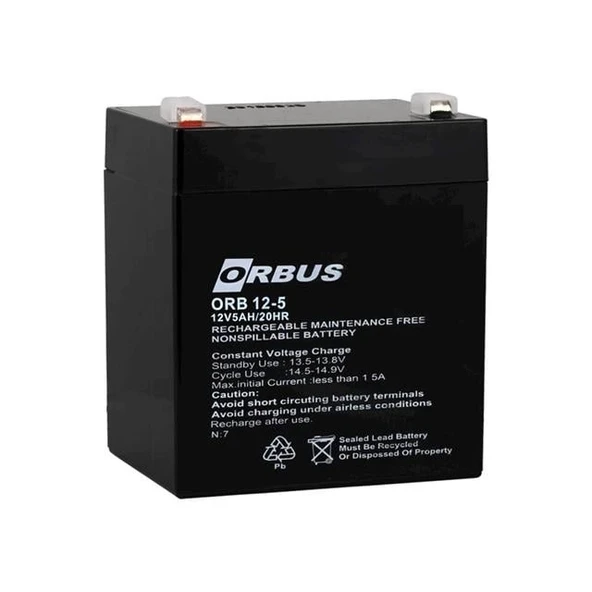 Orbus ORB12-5 12 Volt 5 Amper Kuru Akü (90x70x101 Mm) ürün görseli 1