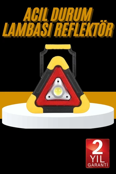 Reflektör Işıklı Ikaz Lambası Şarjlı Çok Fonksiyonlu Işıklı Üçgen Reflektör ürün görseli 1