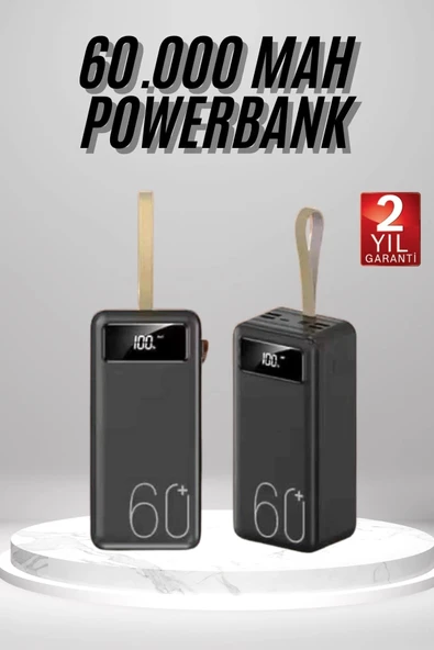 Powerbank 60.000 Mah Taşınabilir Şarj Hızlı El Fenerli Dijital Göstergeli ürün görseli 1
